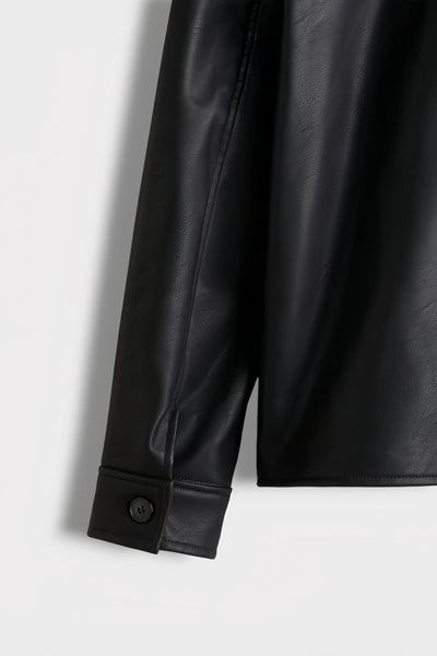 Premium Spread Collar Black Leather Jacket for Men – Stylish & Durable by Urban wear