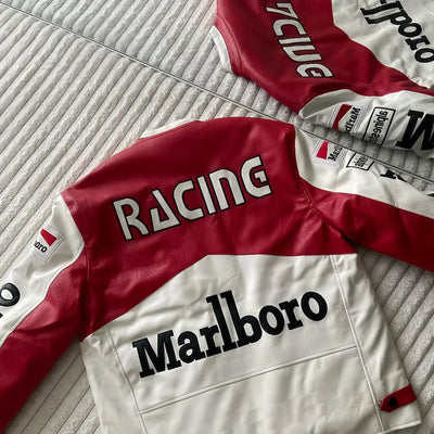 Marlboro Racing Leather Jacket – Premium MotoGP Inspired Design | Urban wear