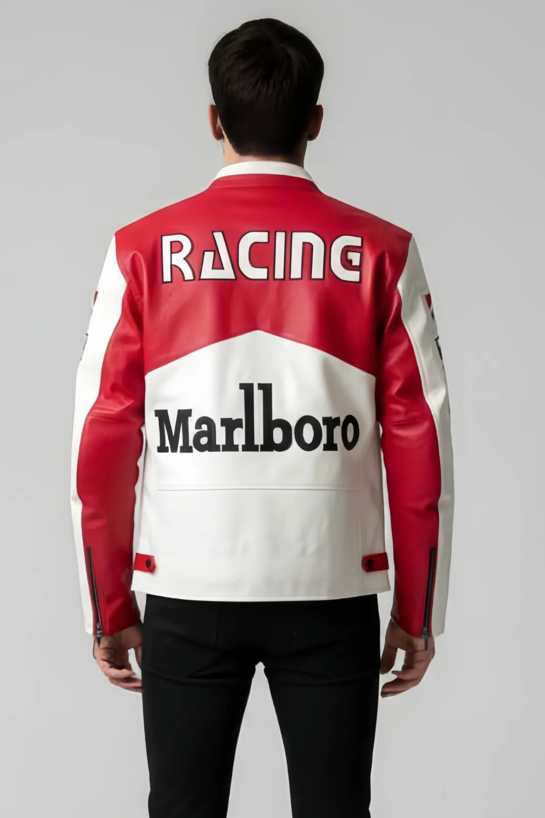 Marlboro Racing Leather Jacket – Premium MotoGP Inspired Design | Urban wear