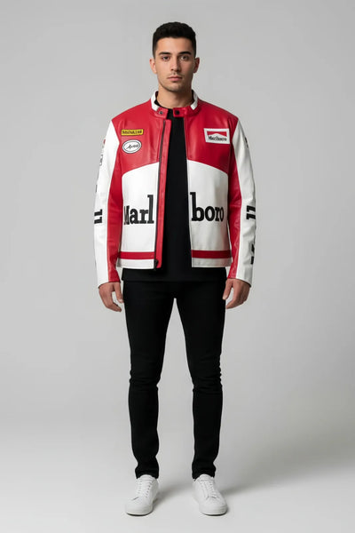 Marlboro Racing Leather Jacket – Premium MotoGP Inspired Design | Urban wear