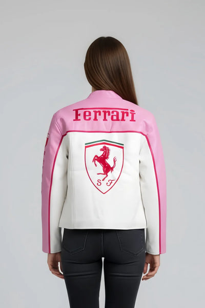 Luxe Pink Ferrari F1 Leather Jacket – by Urban wear