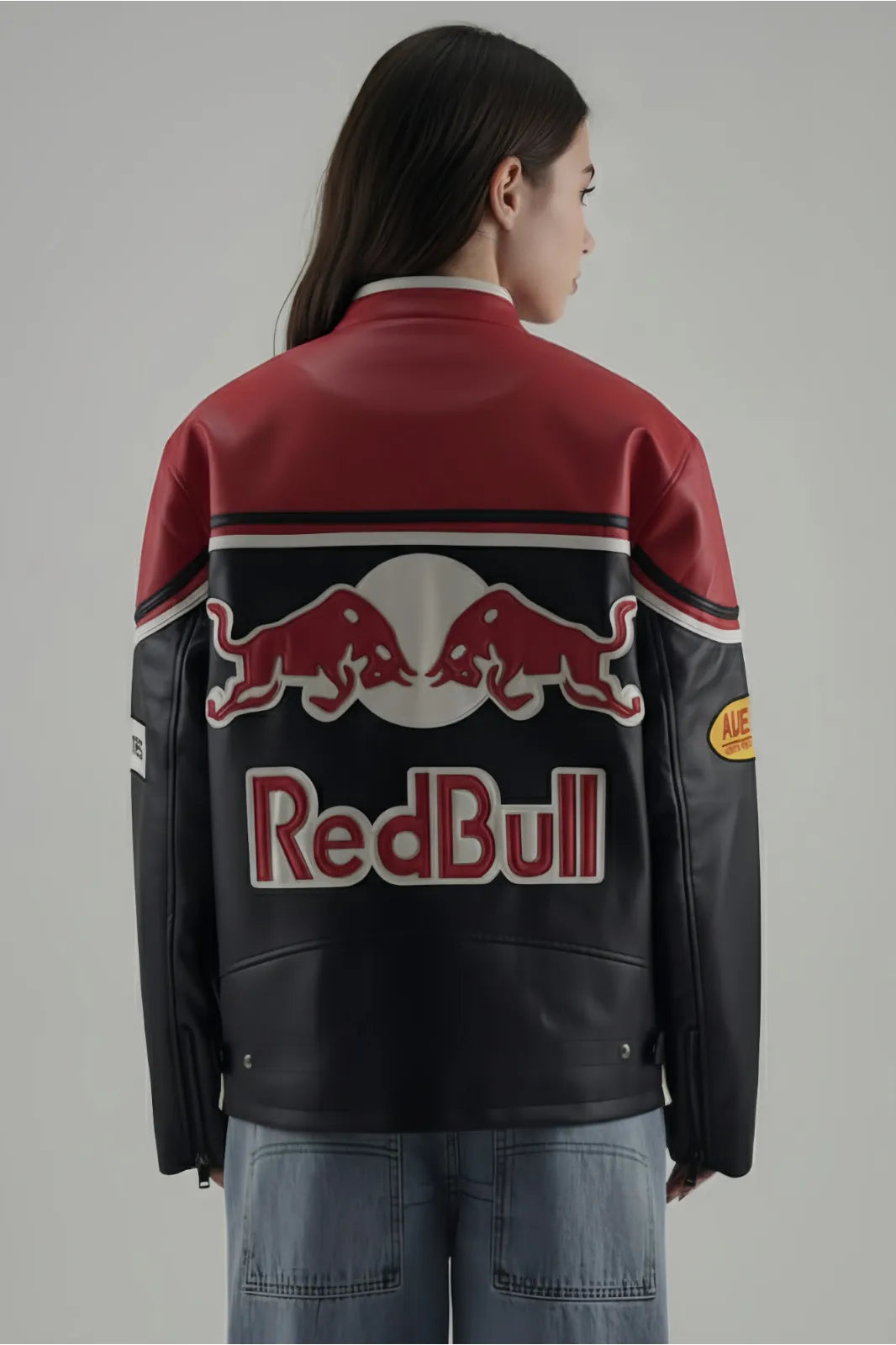 Limited Edition Red Bull Racing Leather Jacket – Premium F1 Look | URBAN WEAR